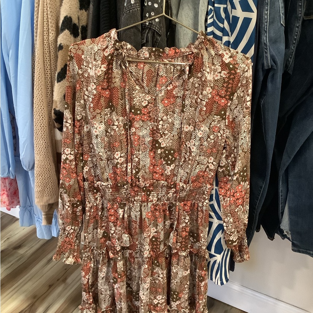 Brown Floral dress